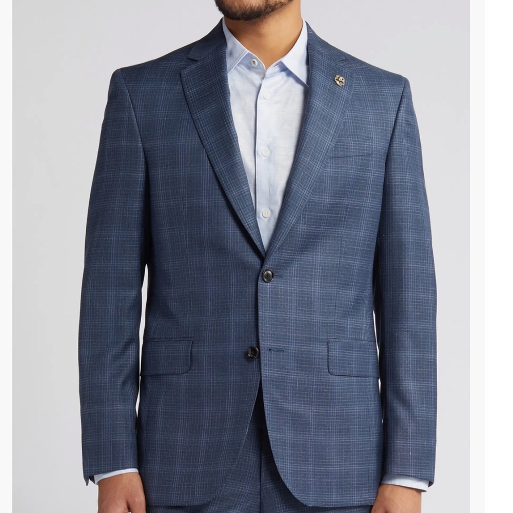Ted Baker Navy Checkered Sport Coat